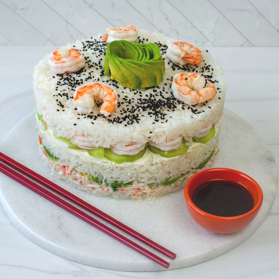 Descubrir 48+ imagen receta pastel de sushi