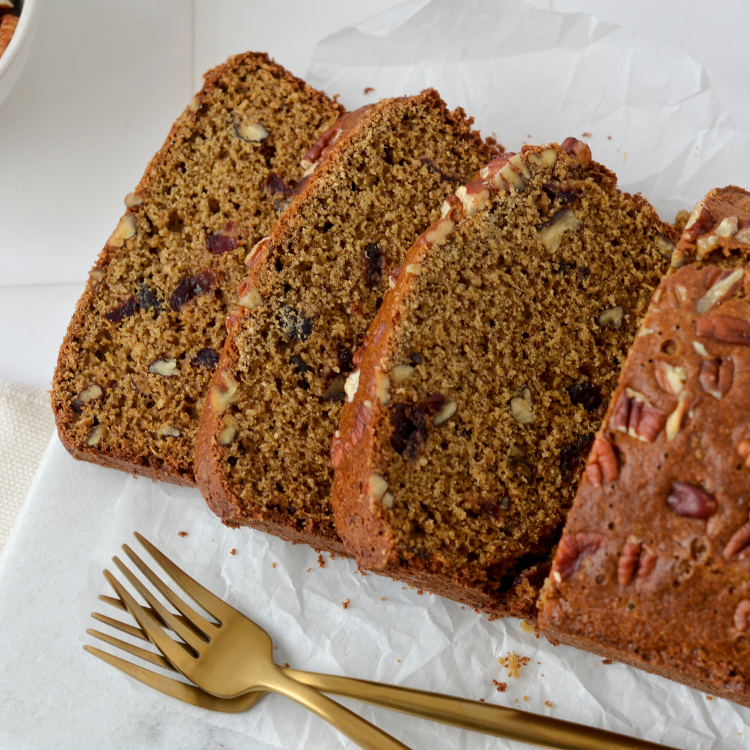 Pan de avena con nueces y arandanos