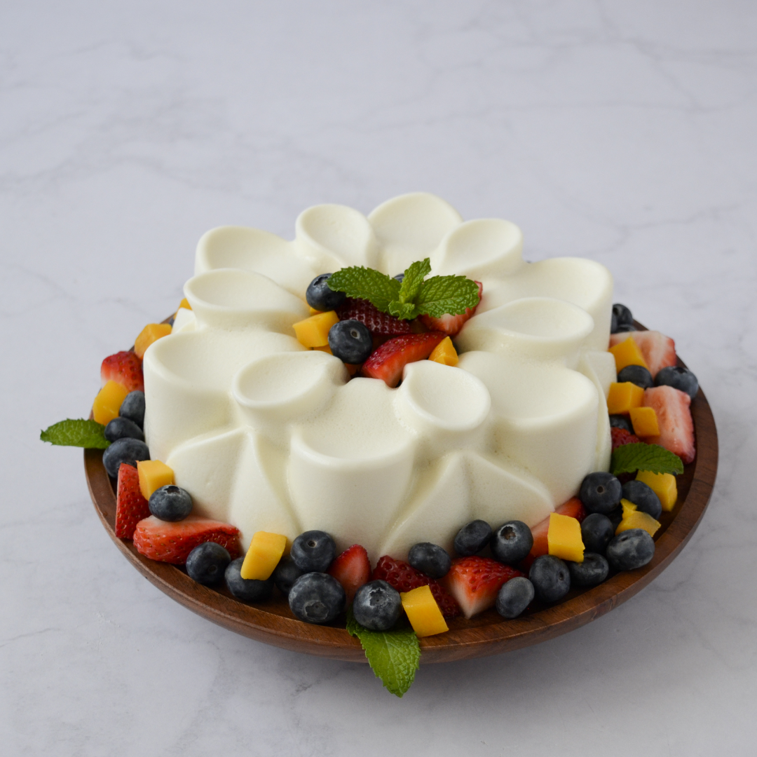 Gelatina de yogurt con frutas