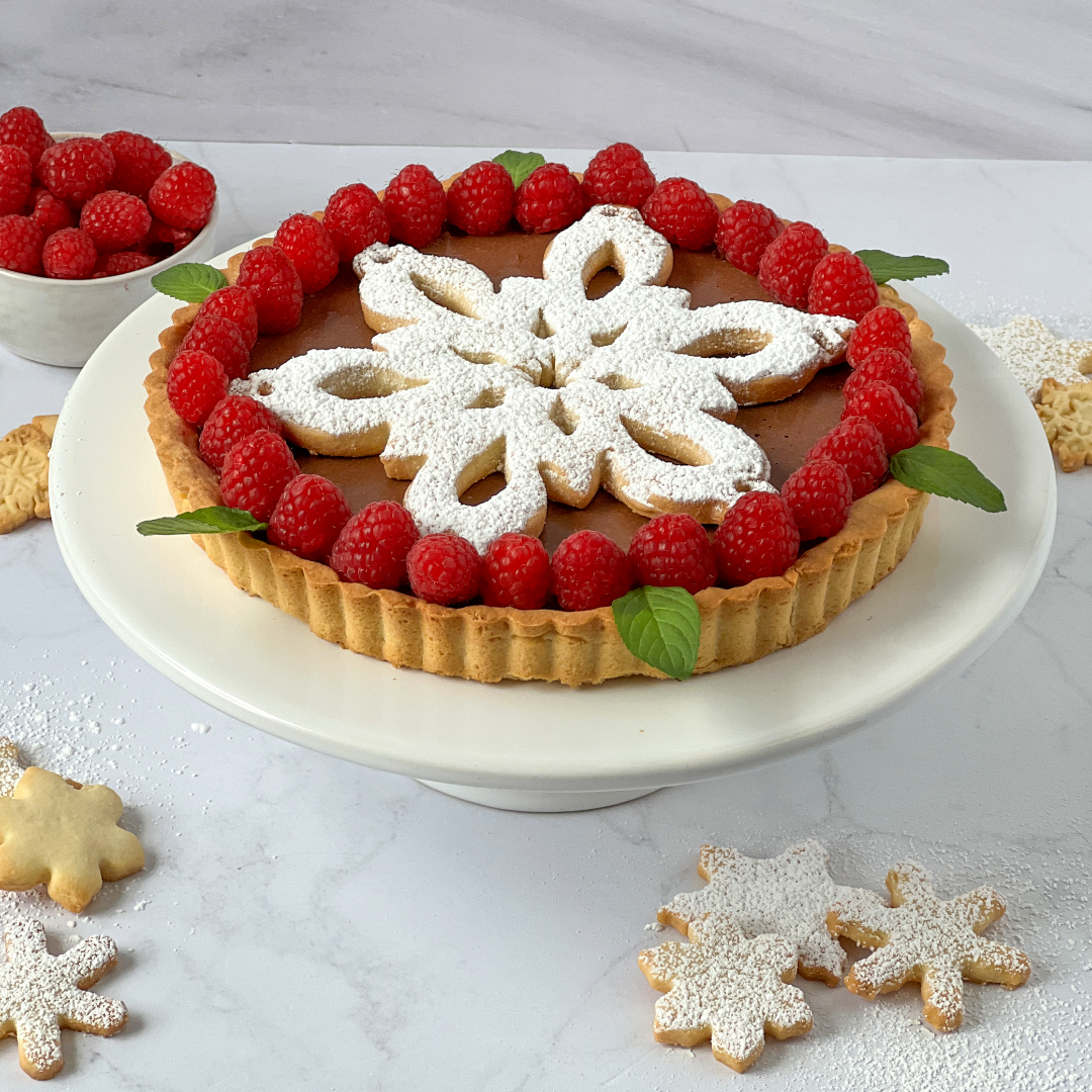Tarta de chocolate con frambuesas